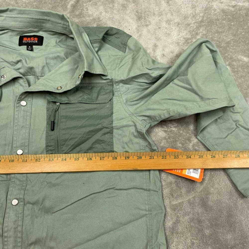 Bass Outdoor Stretch Worker Shirt Lily Pad S NWT 6417 - Picture 7 of 8